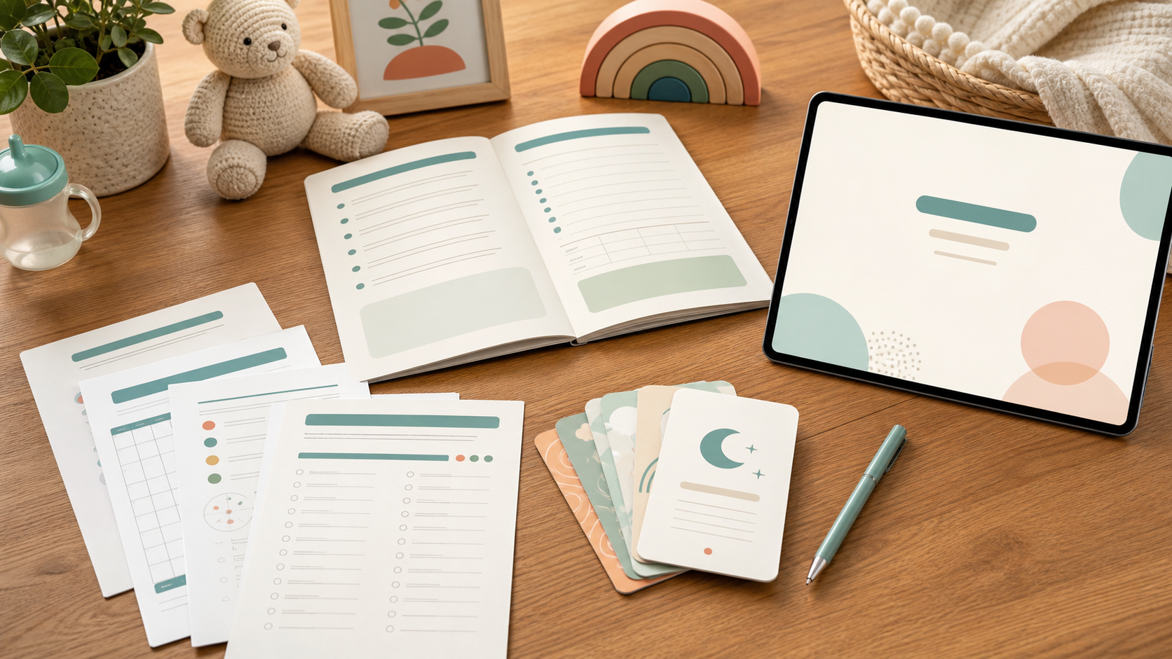 Manual das Noites Mais Calmas — manual, planner, cartões de rotina e bônus